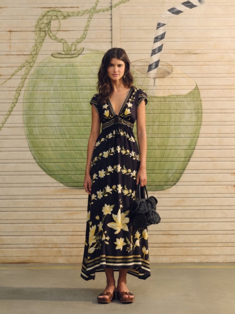 FARM Rio Flor Nana Midi Print Dress - Women's V-Neck Dress